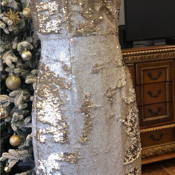 ASTR the label gold metallic ivory sequin beaded dress size small - Picture 9 of 9